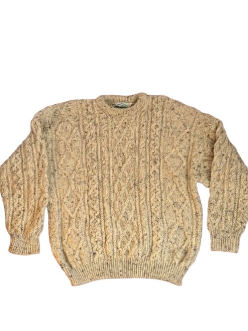 Aran Crafts Ireland Wool Cable Knit Sweater Fisherman Cream XL - Picture 2 of 6